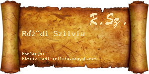 Rádi Szilvia névjegykártya